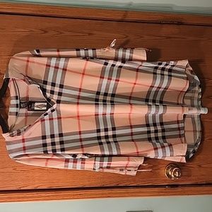 Split sleeve plaid tunic L/XL